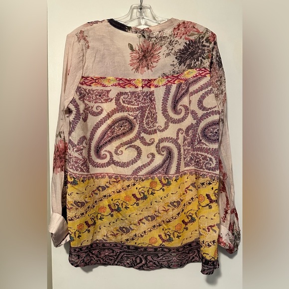 Aratta Silent Journey cream sheer blouse size L - Picture 2 of 7